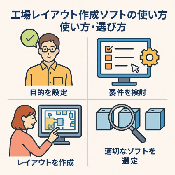 工場レイアウト作成ソフトの使い方、選び方